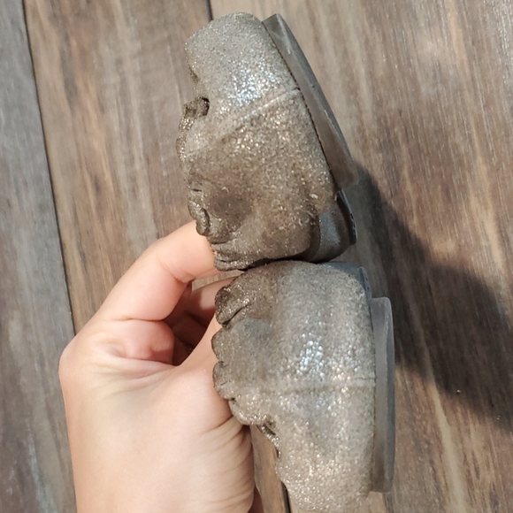 Tory Burch logo  Reva Loafer ballet shoes sz 6M Metallic glitter leather - Picture 5 of 15